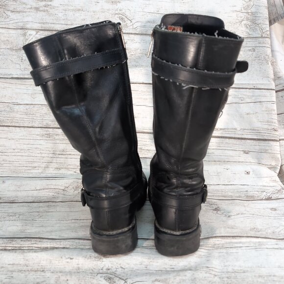 Harley-Davidson Black Leather Engineer Motorcycle Boots – Men’s Size 8 - Picture 4 of 11